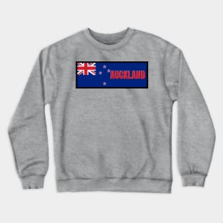 Auckland City in New Zealand Flag Crewneck Sweatshirt